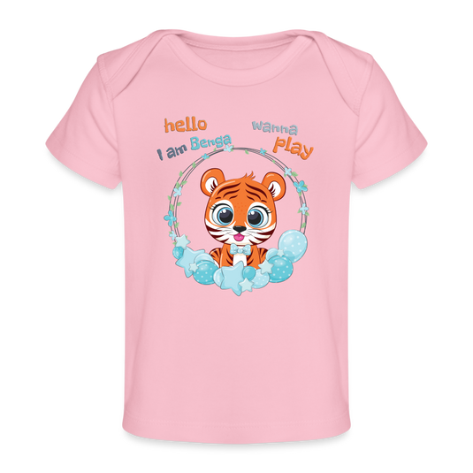 Baby Bio-T-Shirt Tiger Benga - Hellrosa