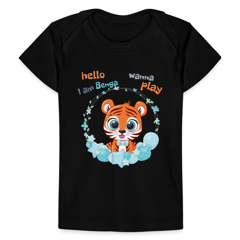 Lade das Bild in Galerie -Viewer, Baby Bio-T-Shirt Tiger Benga - Schwarz
