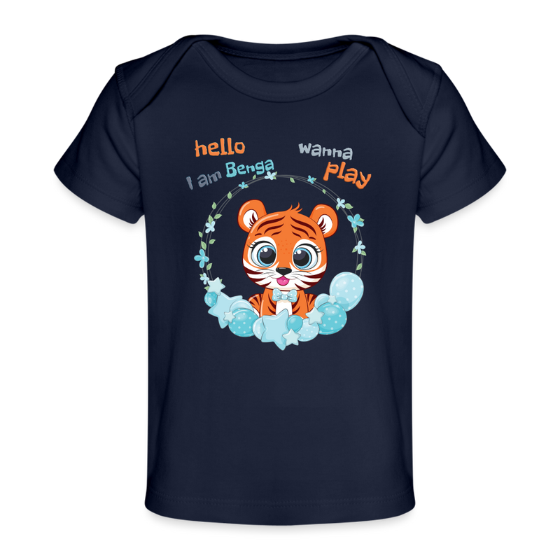 Lade das Bild in Galerie -Viewer, Baby Bio-T-Shirt Tiger Benga - Dunkelnavy
