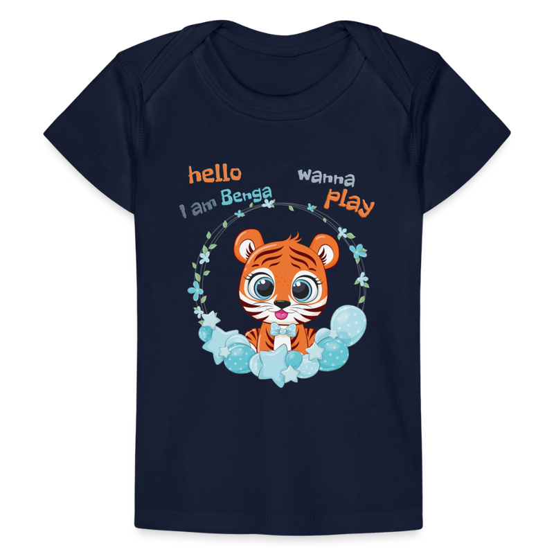 Lade das Bild in Galerie -Viewer, Baby Bio-T-Shirt Tiger Benga - Dunkelnavy
