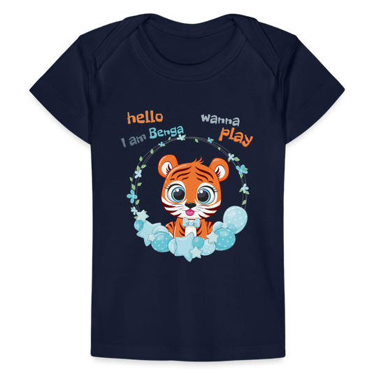 Baby Bio-T-Shirt Tiger Benga - Dunkelnavy