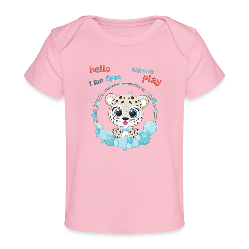 Lade das Bild in Galerie -Viewer, Baby Bio-T-Shirt Leopard Spee - Hellrosa
