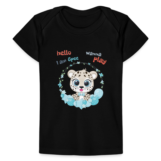 Baby Bio-T-Shirt Leopard Spee - Schwarz