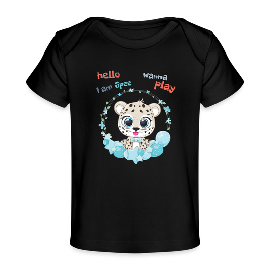 Baby Bio-T-Shirt Leopard Spee - Schwarz