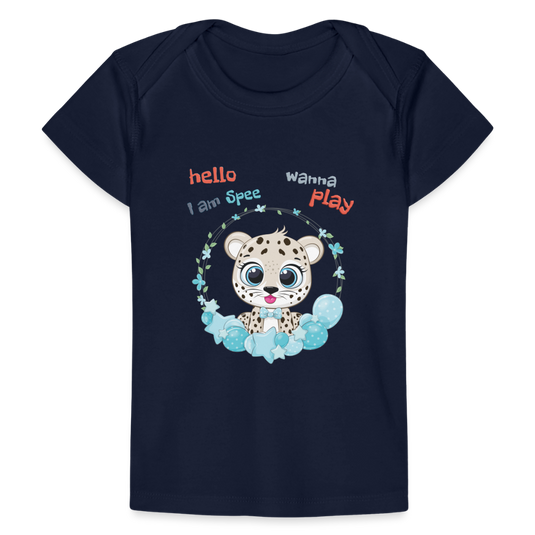 Baby Bio-T-Shirt Leopard Spee - Dunkelnavy