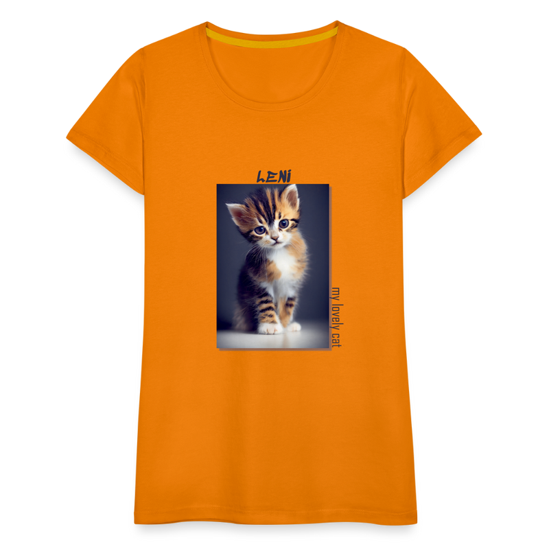 Lade das Bild in Galerie -Viewer, Frauen Premium T-Shirt Kätzchen LENI Lovely Cat - Orange
