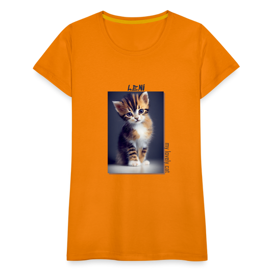 Frauen Premium T-Shirt Kätzchen LENI Lovely Cat - Orange