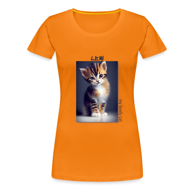 Lade das Bild in Galerie -Viewer, Frauen Premium T-Shirt Kätzchen LENI Lovely Cat - Orange
