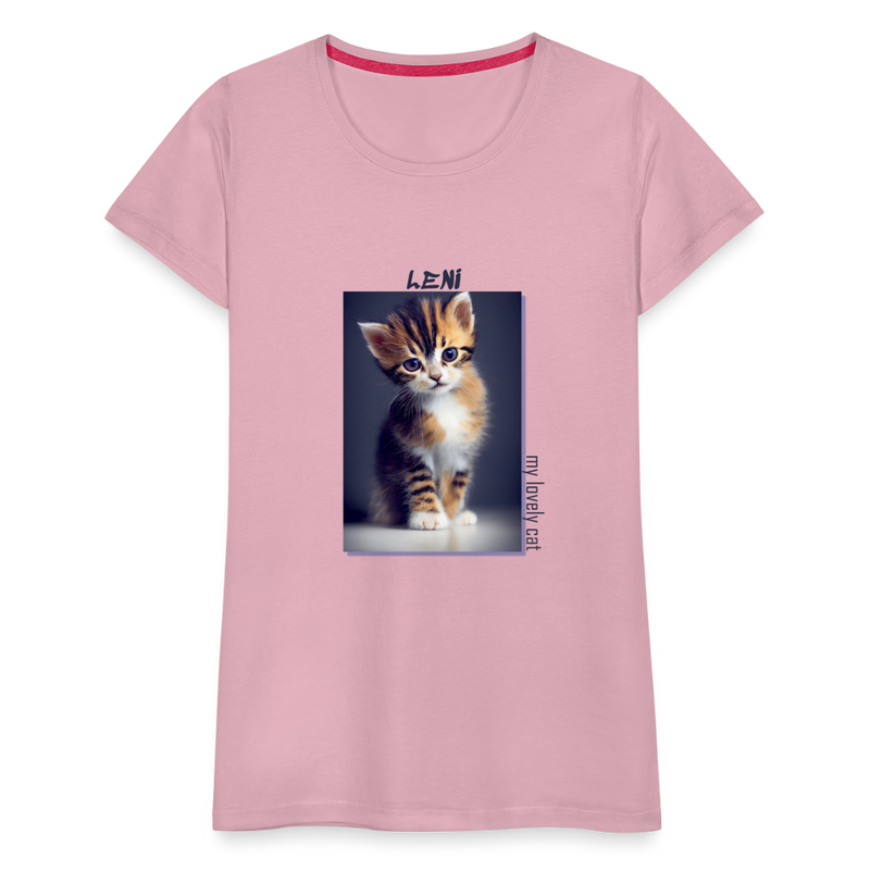 Lade das Bild in Galerie -Viewer, Frauen Premium T-Shirt Kätzchen LENI Lovely Cat - Hellrosa
