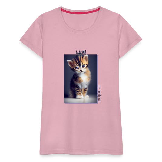 Frauen Premium T-Shirt Kätzchen LENI Lovely Cat - Hellrosa