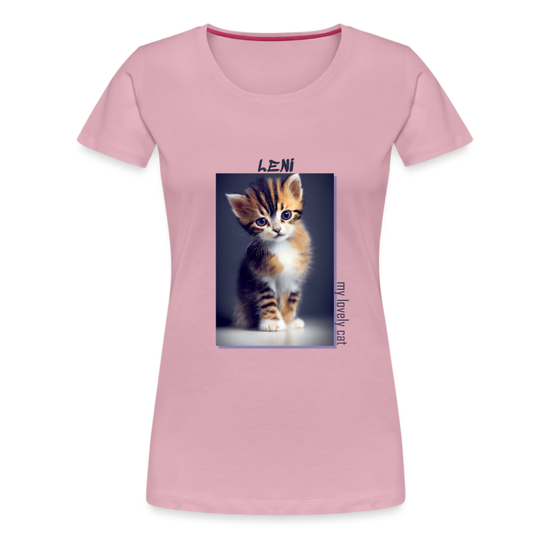 Lade das Bild in Galerie -Viewer, Frauen Premium T-Shirt Kätzchen LENI Lovely Cat - Hellrosa
