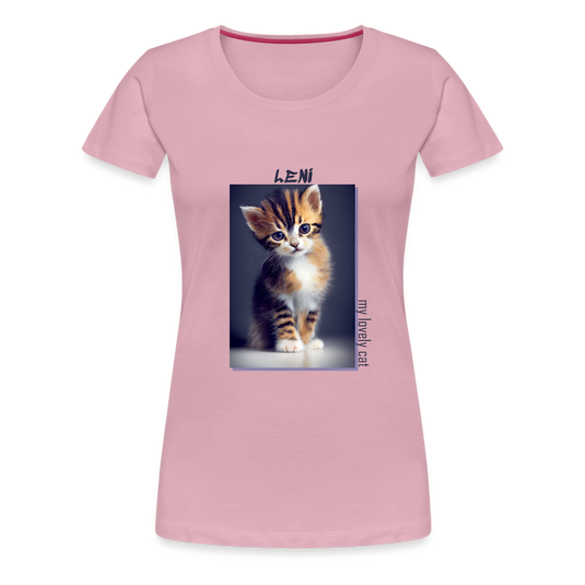 Frauen Premium T-Shirt Kätzchen LENI Lovely Cat - Hellrosa