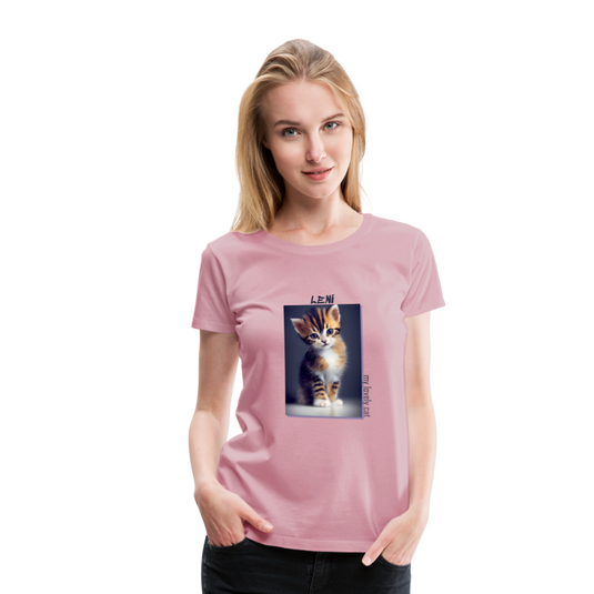 Frauen Premium T-Shirt Kätzchen LENI Lovely Cat - Hellrosa