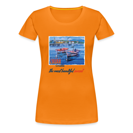 Frauen Premium T-Shirt Zwei Boote in Zadar - Orange