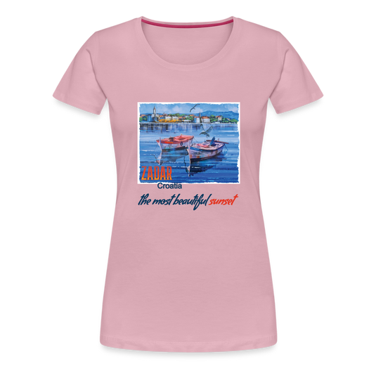 Frauen Premium T-Shirt Zwei Boote in Zadar - Hellrosa