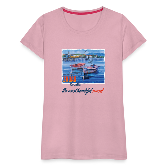 Frauen Premium T-Shirt Zwei Boote in Zadar - Hellrosa