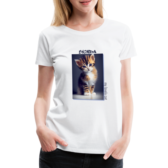 Frauen Premium T-Shirt Kätzchen Bionda Lovely Cat - Weiß