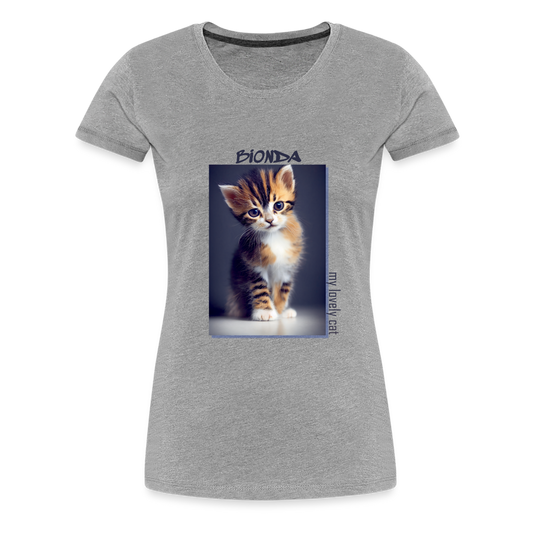 Frauen Premium T-Shirt Kätzchen Bionda Lovely Cat - Grau meliert