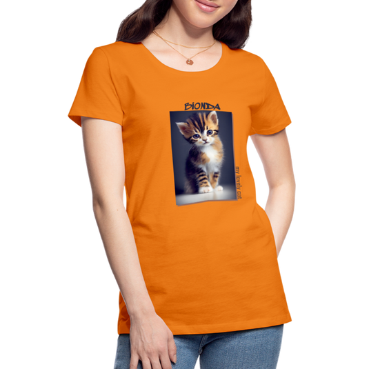 Frauen Premium T-Shirt Kätzchen Bionda Lovely Cat - Orange