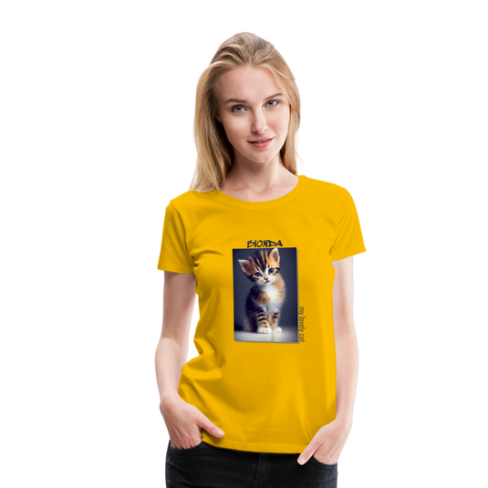 Frauen Premium T-Shirt Kätzchen Bionda Lovely Cat - Sonnengelb