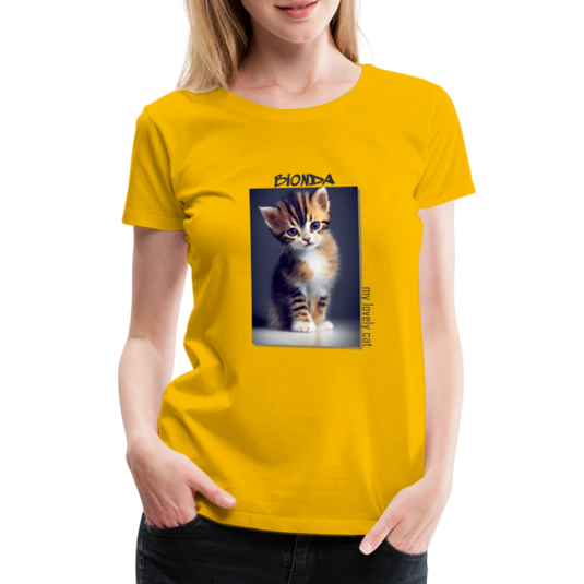 Frauen Premium T-Shirt Kätzchen Bionda Lovely Cat - Sonnengelb