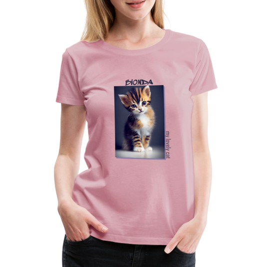 Frauen Premium T-Shirt Kätzchen Bionda Lovely Cat - Hellrosa