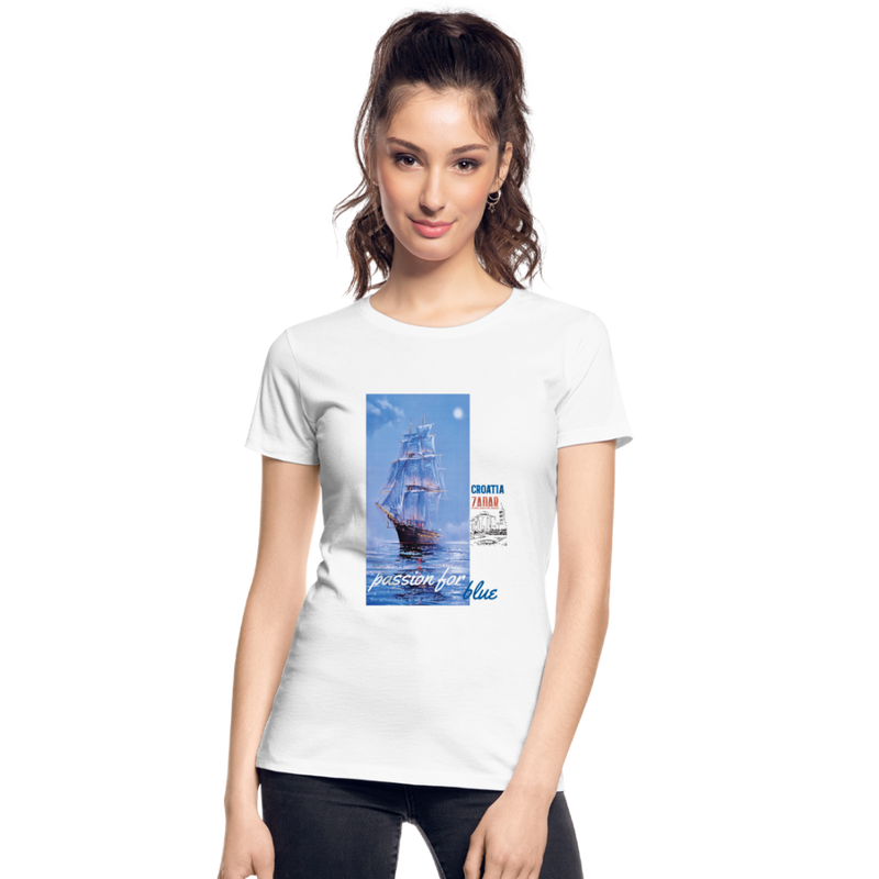 Lade das Bild in Galerie -Viewer, Frauen Premium Bio T-Shirt Passion for Blue 1 - Weiß
