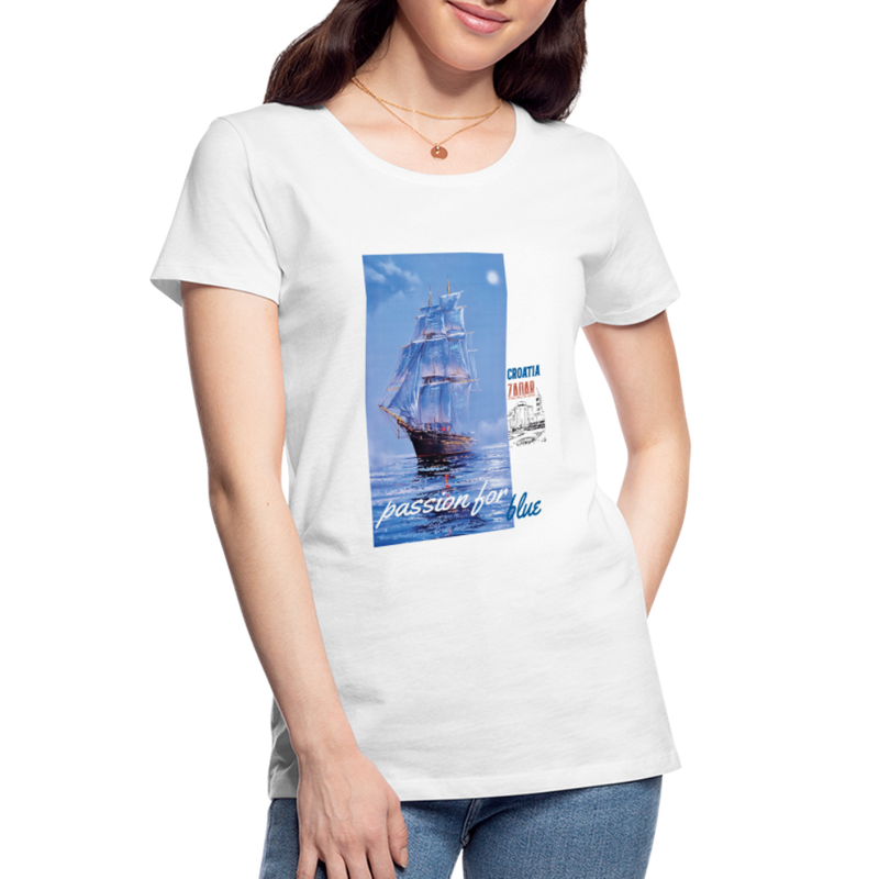 Lade das Bild in Galerie -Viewer, Frauen Premium Bio T-Shirt Passion for Blue 1 - Weiß
