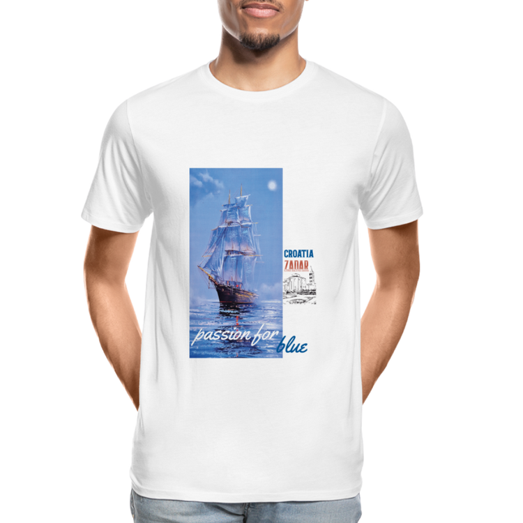 Männer Premium Bio T-Shirt Passion For Blue 1 - Weiß