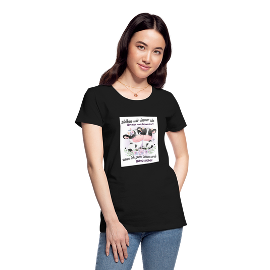 Frauen Premium Bio T-Shirt Kühe Bruder & Schwester 2 - Schwarz