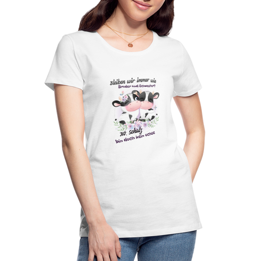 Frauen Premium Bio T-Shirt Kühe Bruder & Schwester 1 - Weiß