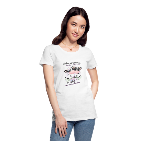 Frauen Premium Bio T-Shirt Kühe Bruder & Schwester 1 - Weiß