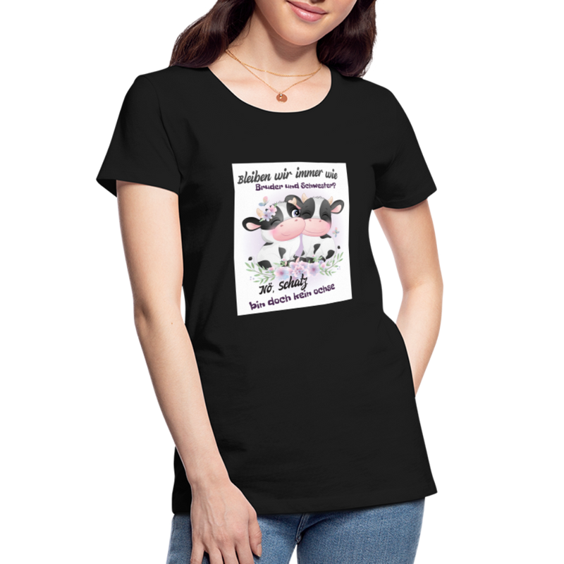 Lade das Bild in Galerie -Viewer, Frauen Premium Bio T-Shirt Kühe Bruder &amp; Schwester 1 - Schwarz
