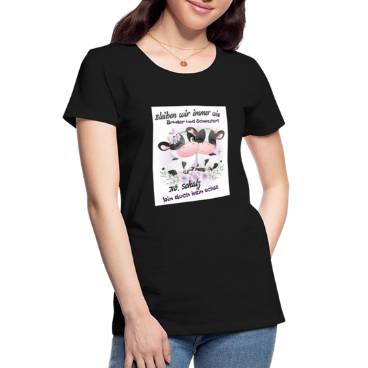 Frauen Premium Bio T-Shirt Kühe Bruder & Schwester 1 - Schwarz