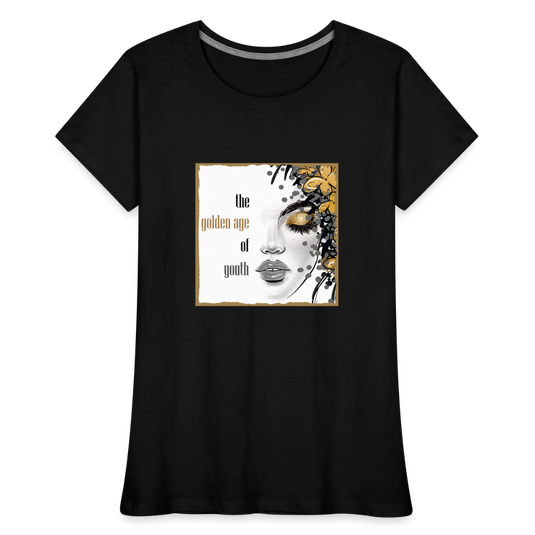 Frauen Premium Bio T-Shirt Golden Age Of Youth GOLD - Schwarz