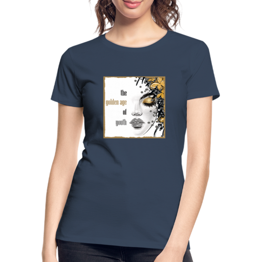 Frauen Premium Bio T-Shirt Golden Age Of Youth GOLD - Navy