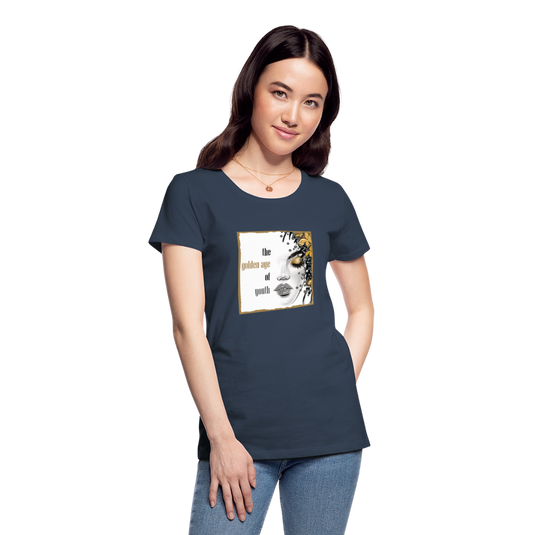 Frauen Premium Bio T-Shirt Golden Age Of Youth GOLD - Navy