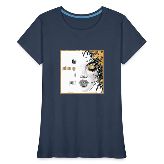 Frauen Premium Bio T-Shirt Golden Age Of Youth GOLD - Navy