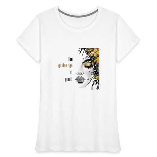 Frauen Premium Bio T-Shirt Golden Age Transparent - Weiß