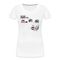 Frauen Premium Bio T-Shirt Grüne Augen Perfect Love - Weiß